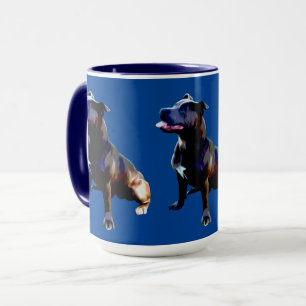 Taza Staffordshire Bull Terrier Pintado, Café Mug