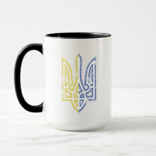 Taza Stand with Ukraine Retro Vintafe Flag Tridente