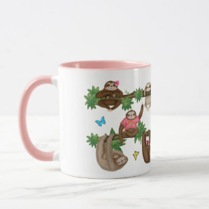 Taza Stanley Sloth de color rosa 'disfrutando de una ta