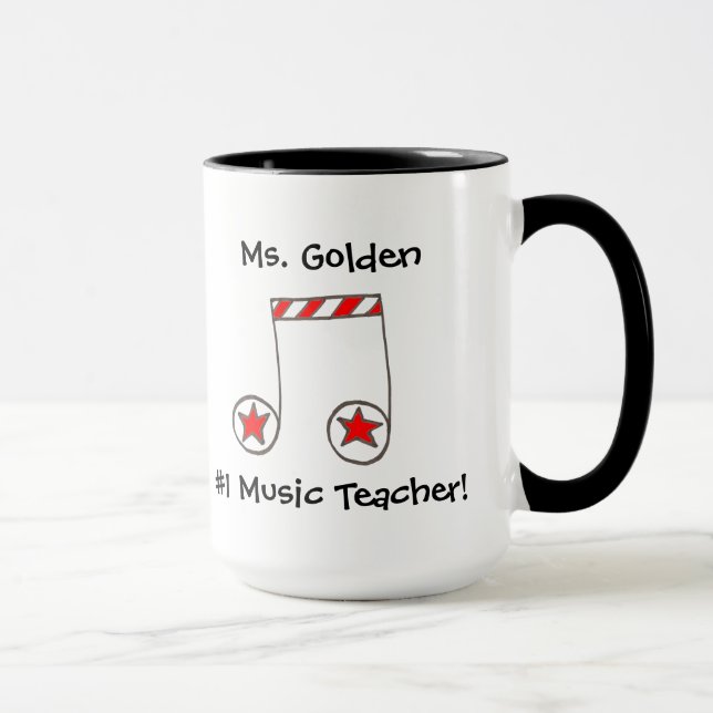 Taza Star Musical Note Music Teacher Gift (Derecha)