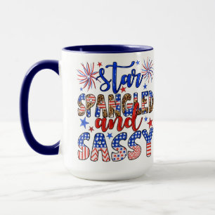 Taza Star Spangle Y Sassy Personalizado