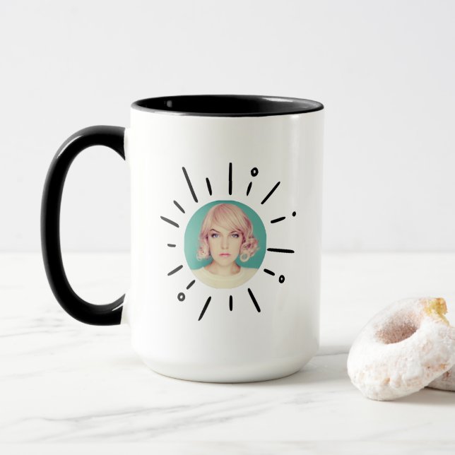 Taza STARBURST |  Simple Fun & Playful Custom Photo Mug (Con donut)