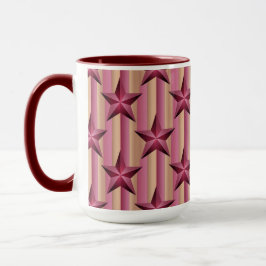 Taza Starry Maroon Pink Beige White Combo Mug