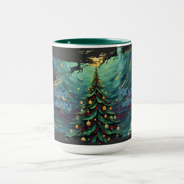 Taza Starry Night Christmas Santa Mug (Centro)