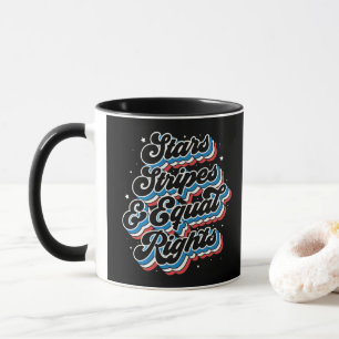 Taza Stars Stripes and Equal Rights Patriotic 4 de juli