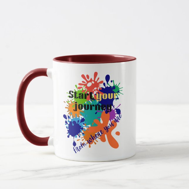 Taza Start Your Journey Motivational Mug | Black Friday (Izquierda)