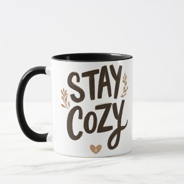 Taza Stay Cozy Mug | Hygge Lifestyle Comfort Gift (Izquierda)