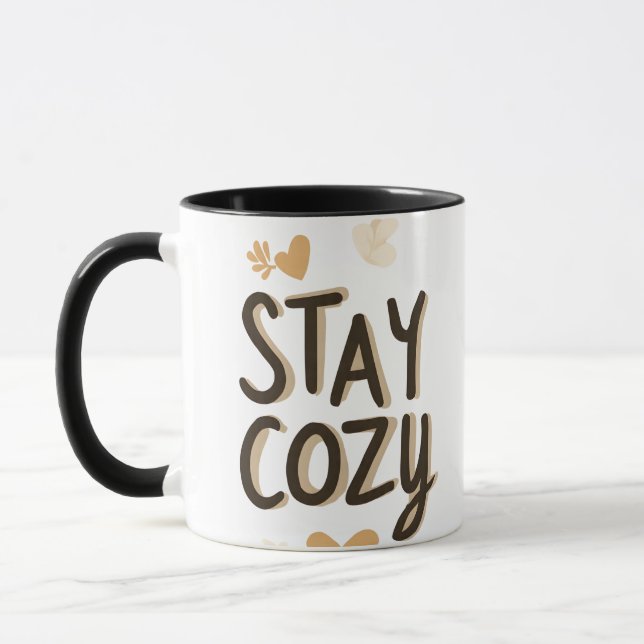 Taza Stay Cozy Mug | Hygge Lifestyle Comfort Gift (Izquierda)