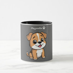 Taza Stay Pawsitive Cute Puppy Dog Coffee Mug