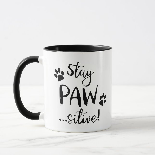 Taza Stay Pawsitive Dog Lover (Izquierda)