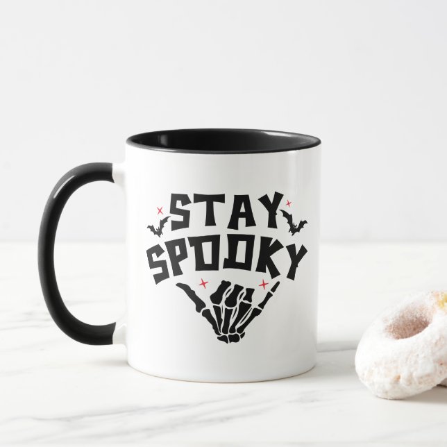 Taza Stay Spooky Halloween Mug, Fun Fall Regalo, Otoño (Con donut)