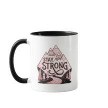 Stay Strong Mountain Hoodie – Minimal Geometric Il