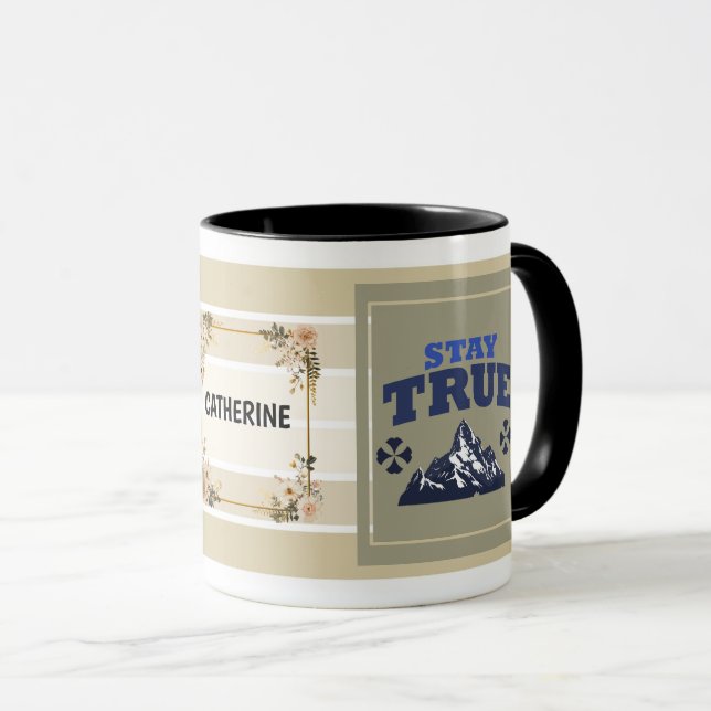 Taza Stay True Personalized Mountain Mug – Floral Adven (Anverso derecho)