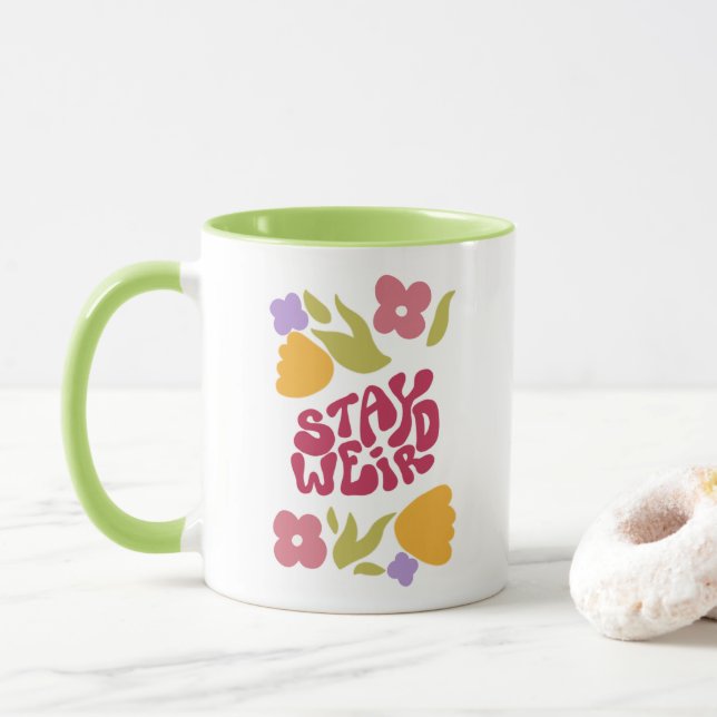 Taza Stay Weird Floral Mug (Con donut)