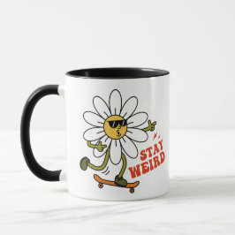 Taza Stay Weird Skateboarding Daisy