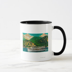 Taza Steamer turístico en el lago Diablo, Skagit
