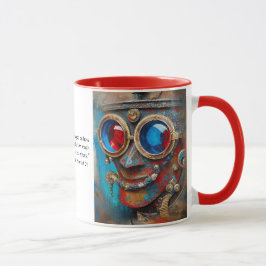 Taza Steampunk El retrato del hombre de estaño con cita