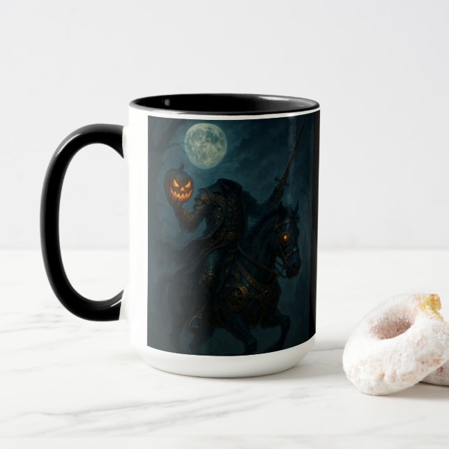 Taza Steampunk Gothic Horror Headless Horseman (Con donut)