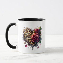 Taza Steampunk Heart y Rosas