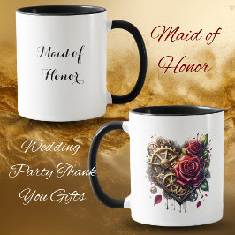 Taza Steampunk Heart y Rosas | Maid of Honor