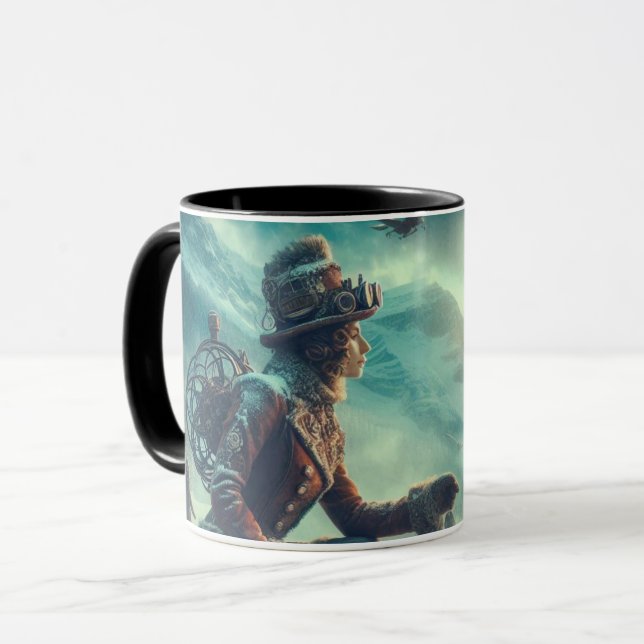 Taza Steampunk Victorian Fantasy Winter Messenger (Anverso izquierdo)