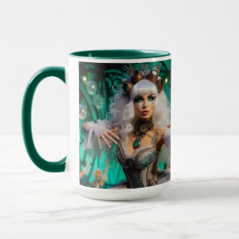 Taza Steampunk Victorian Futurista Bailarina Verde