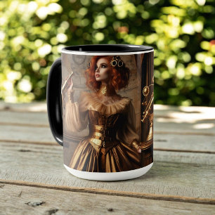 Taza Steampunk Victorian Gold Astronomer