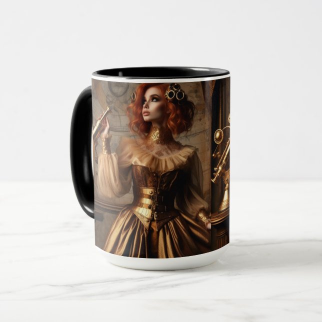 Taza Steampunk Victorian Gold Astronomer (Anverso izquierdo)