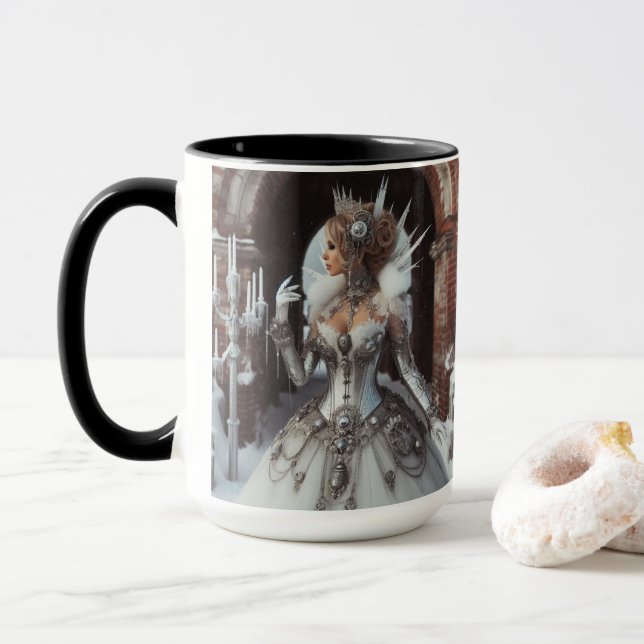 Taza Steampunk Victorian Industrial Winter Queen (Con donut)