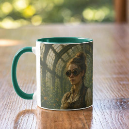 Taza Steampunk Victorian Whimsical Gardener Art
