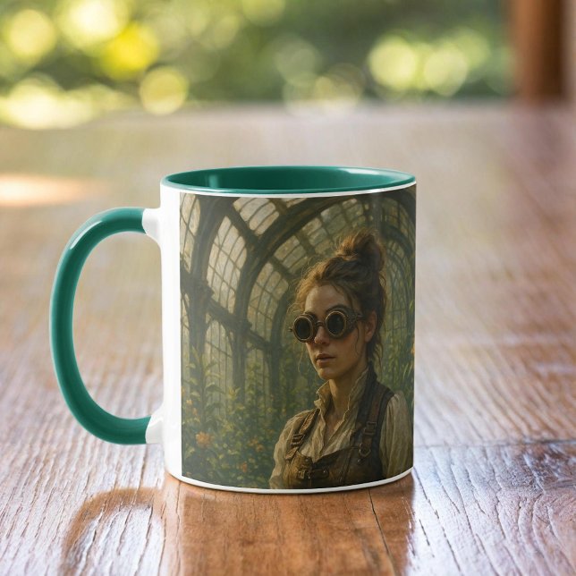 Taza Steampunk Victorian Whimsical Gardener Art (Subido por el creador)
