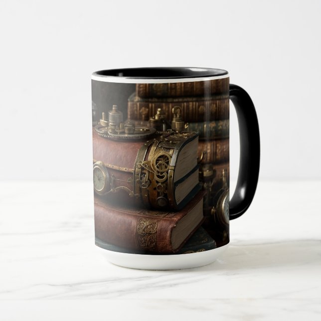 Taza Steampunk Vintage Books (Anverso derecho)