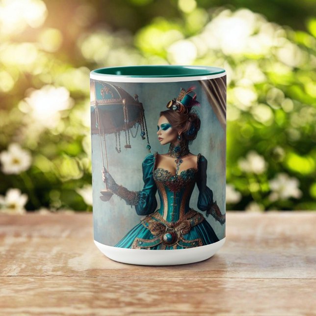 Taza Steampunk Vintage Lady Circus Performer (Subido por el creador)