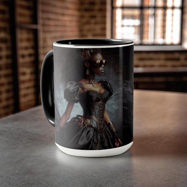 Taza Steampunk Vintage Victoria Lady Black Raven (Subido por el creador)