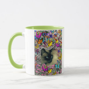 Taza Stella en gato siamés del punto del chocolate de
