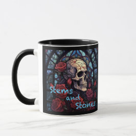 Taza Stems and Stones Skull y Rosas Coffee Mug