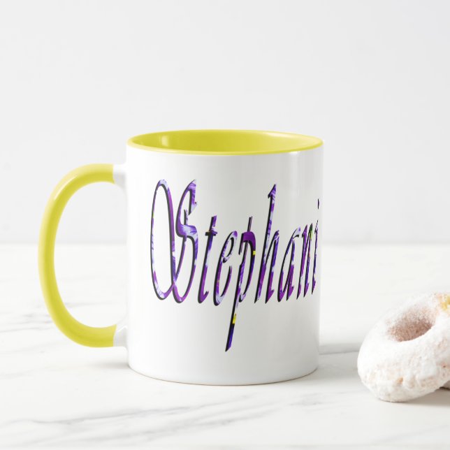 Taza Stephanie, logotipo de nombres, (Con donut)