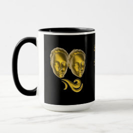 Taza Sternzeichen Zwillinge, gold - 