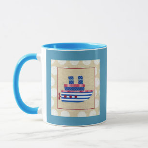 Taza Steship with Propeller and Blue Smostacks