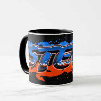 Taza Steve Vorname Name Graffiti blue orange Tasse