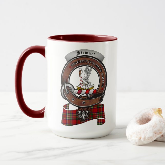 Taza Stewart Clan Badge Combo 15oz Mug (Con donut)