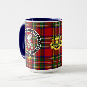 Taza Stewart Clan Badge & Tartan