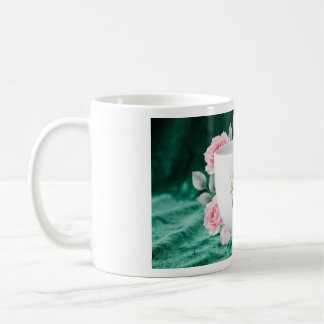 Taza Sticker Book | Floral de Café Verde Esmeralda