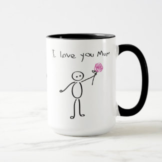 Taza Stickman - te amo mamá - mamá impresionante -
