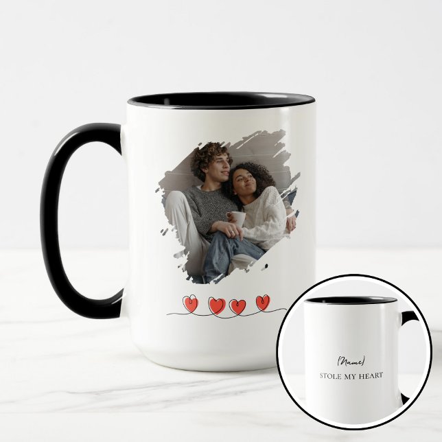 Taza Stole My Heart Valentine's Day Photo Personalized (Subido por el creador)