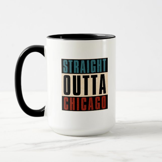 Taza Straight Outta Chicago Illinois IL USA (Izquierda)