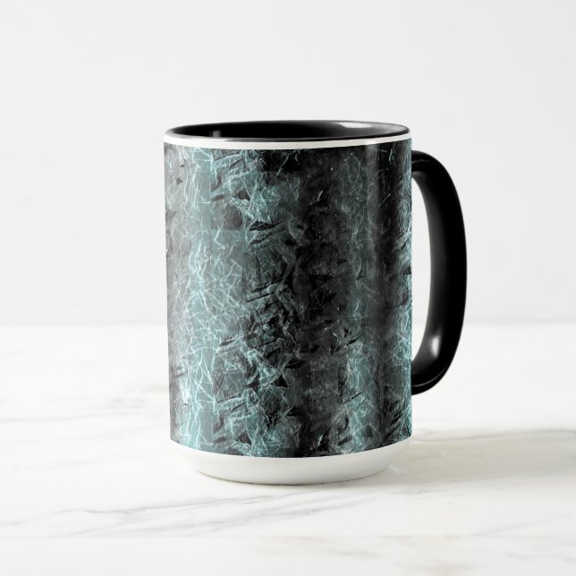 Taza Stranza fibrosa textura en azul claro y negro (Anverso derecho)