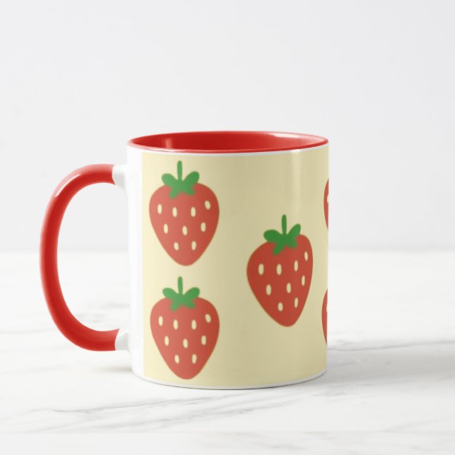 Taza Strawberries and Sunshine  Two-Tone Coffee Mug (Izquierda)