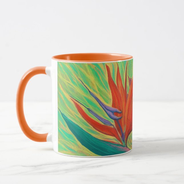 Taza Strelitzia Ave del Paraíso Flor Tropical (Izquierda)