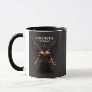 Taza Strength Forever Dark Angel Design – Motivational 
